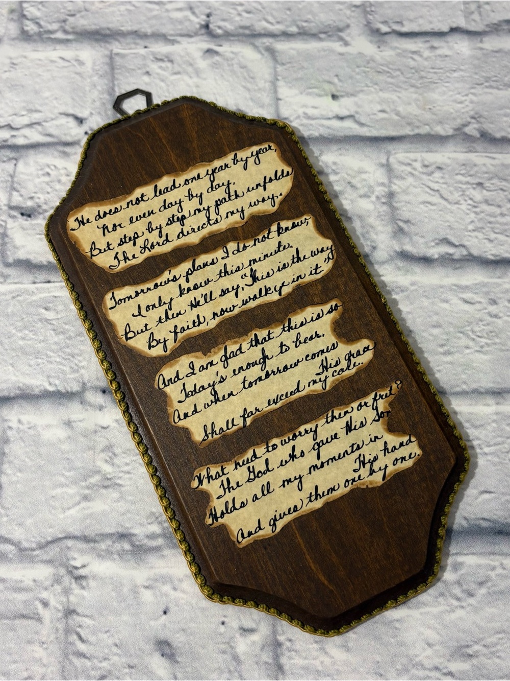 Handcrafted Step by Step by Barbara C. Ryberg poem wooden plaque wall decor